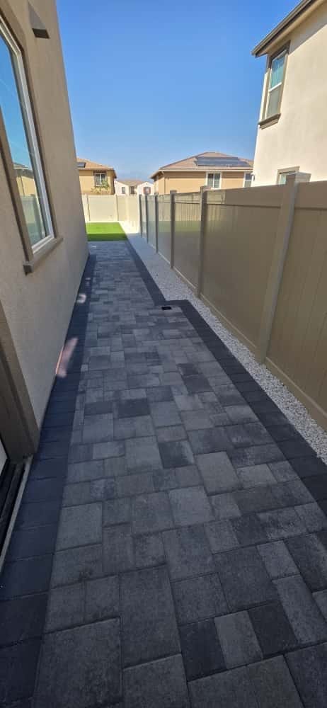 Side yard paver walkway in Sherman Oaks by Option 1 Builders